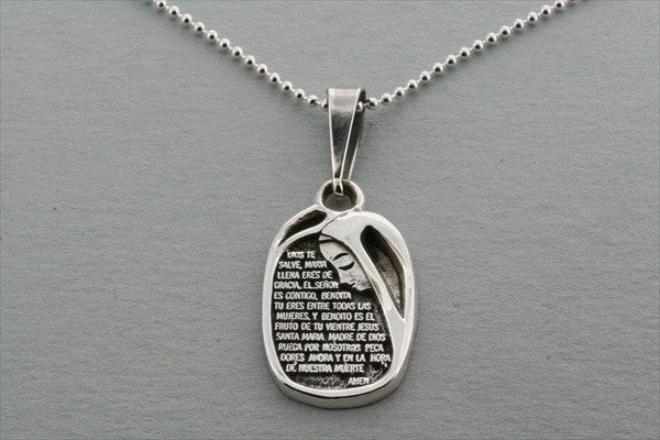 Maria Prayer Pendant Necklace - 55cm Ball Chain - Religious Jewelry for Women - Perfect for Daily Wear, Church, and Special Occasions
