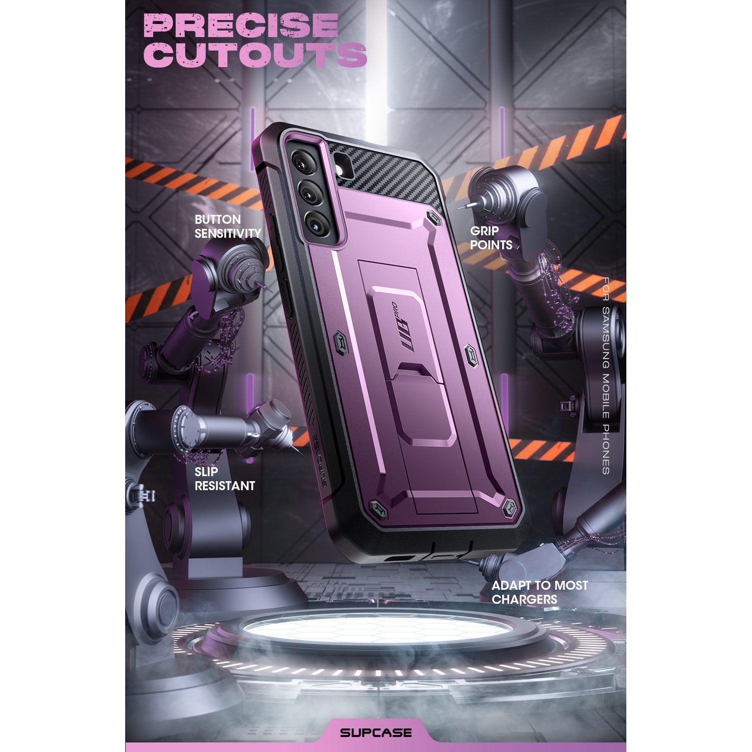 Samsung Galaxy S22 Unicorn Beetle Pro Rugged Case - Heavy Duty Protection, Shockproof & Slim Design in Metallic Purple - Perfect for Outdoor, Work & Everyday Use