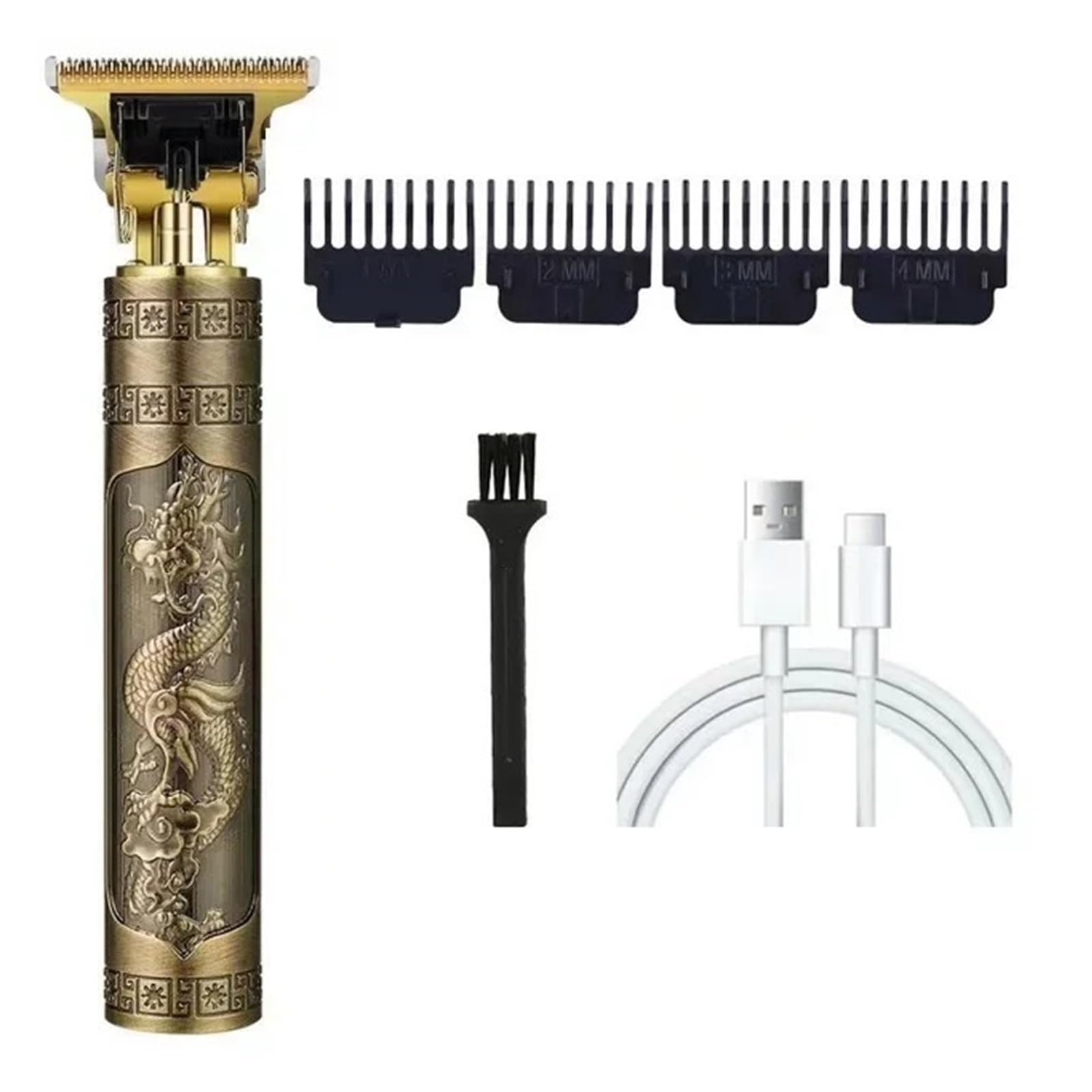 Professional T9 Rechargeable Electric Hair Clipper & Beard Trimmer for Men - Cordless Hair Cutting Machine, Barber-Grade Shaver - Perfect for Home Grooming, Travel & Professional Use (DragonA-no Box)