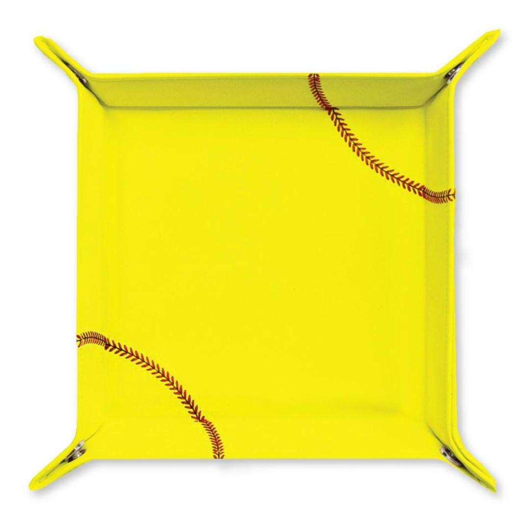 Premium Leather Softball Desk Organizer - Stylish Desktop Caddy for Office Supplies, Pens & Stationery | Perfect for Home Office, Study Desk & Workstation Organization