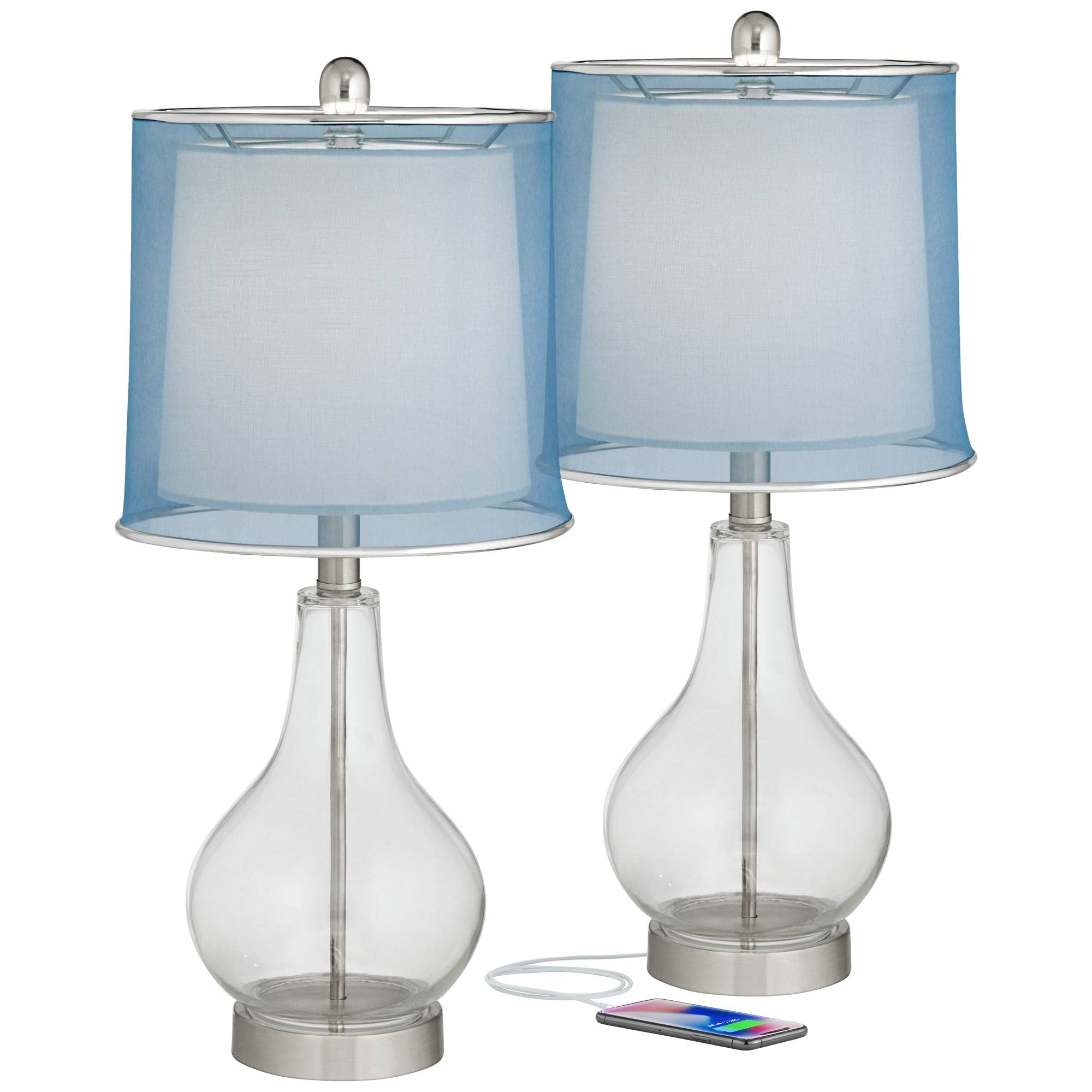 360 Lighting LED Modern Accent Table Lamps Set of 2 - 21.75