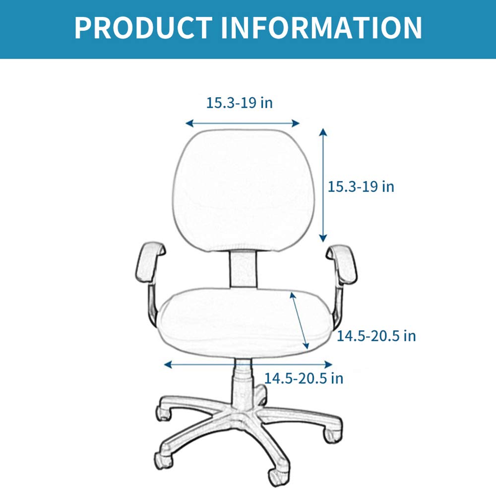 Printed Computer Office Chair Covers - Breathable Desk Chair Slipcovers for Home & Office (Grey & White) | Perfect for Task Chairs, Conference Rooms & Workspaces