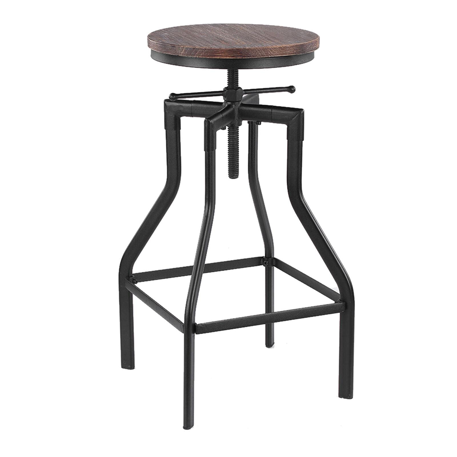 Industrial Swivel Bar Stool - Solid Pine Wood Kitchen & Dining Chair - Perfect for Home, Bar, or Restaurant - Great Gift for Men, Women, Dad & Home Decor