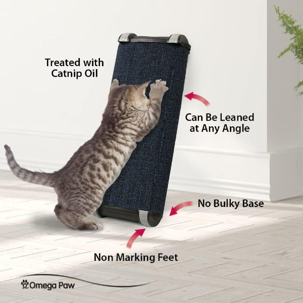 Omega Paw Lean Anywhere Cat Scratching Post - Durable & Space-Saving for Small Apartments & Multi-Cat Homes