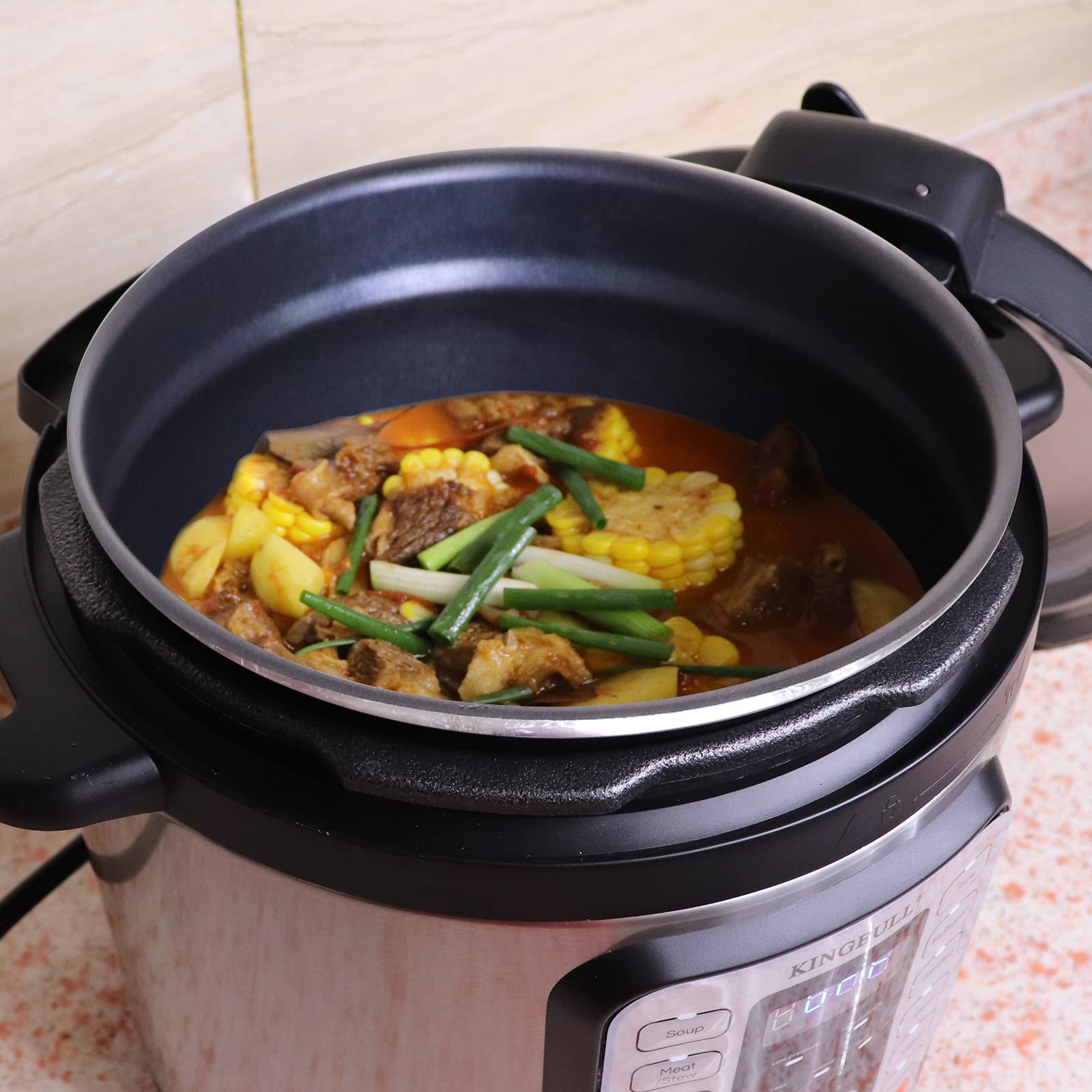 KINGBULL 6 Quart Multi-Cooker - 12-in-1 Electric Pressure Cooker, Slow Cooker, Rice Cooker, Steamer, Sauté Pan, Yogurt Maker & Food Warmer with One-Touch Programs & DIY Mode, Stainless Steel/Black - Perfect for Meal Prep, Family Dinners & Healthy Cooking