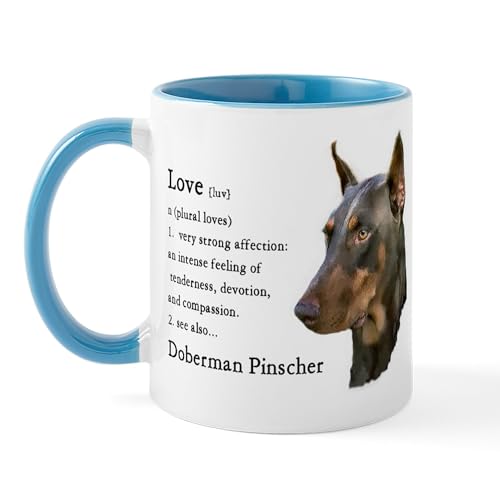 White/Blue Inside - Doberman Pinscher Gifts Mug