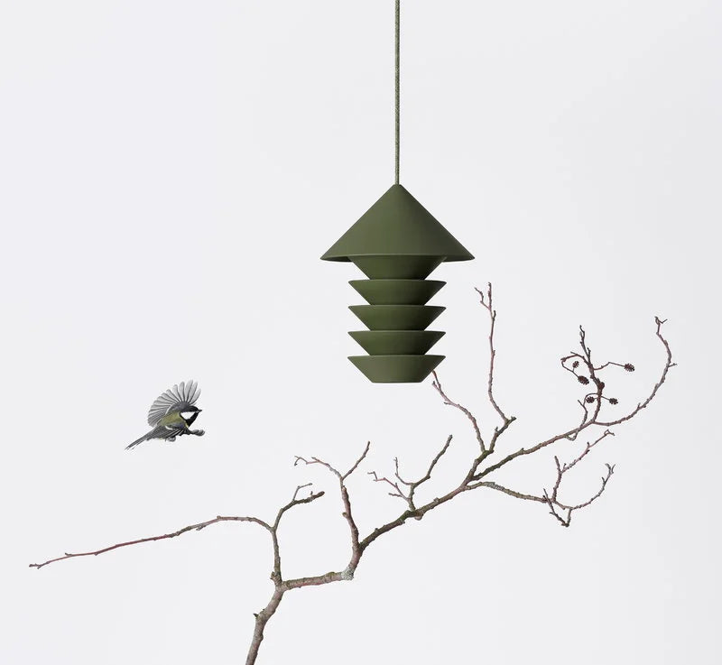 PIDAT Bird Silo Feeder - Durable Outdoor Bird Feeder for Wild Birds, Squirrel Proof, Camp Green - Perfect for Backyard, Garden & Nature Watching