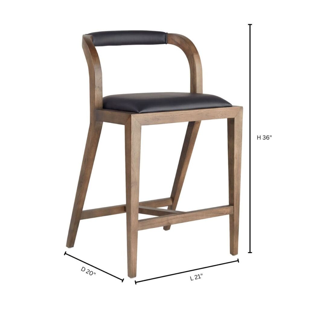 Cyan Design 11381 Caralia Bar Stool in Black - Modern Kitchen Counter Stool for Dining Room, Bar, or Breakfast Nook