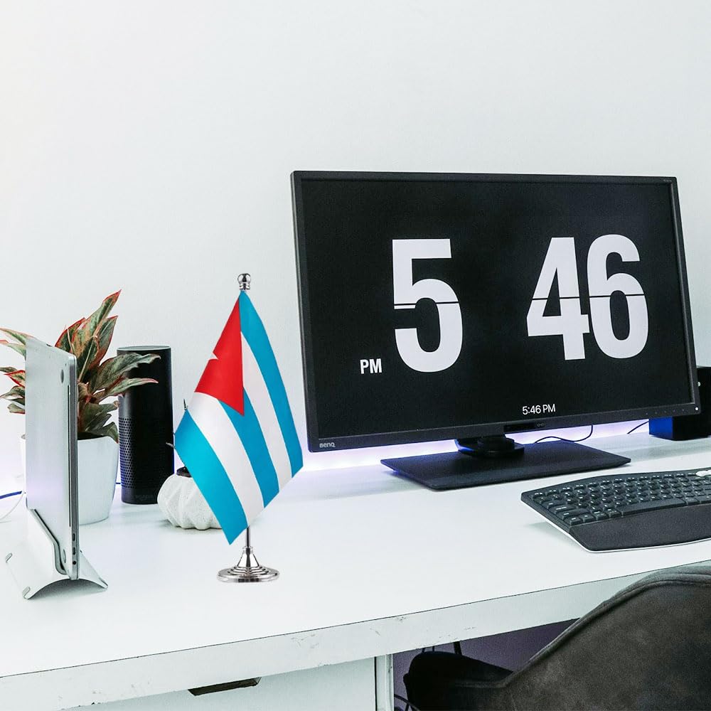 Cuban Flag - Mini Cuba Table Desk Flags for Home, Office & Party Decorations | Patriotic Display & National Pride Decor