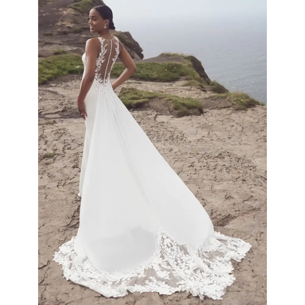 Rebecca Ingram Frida Detachable Train Wedding Dress – Elegant Bridal Gown for Church Ceremony & Reception