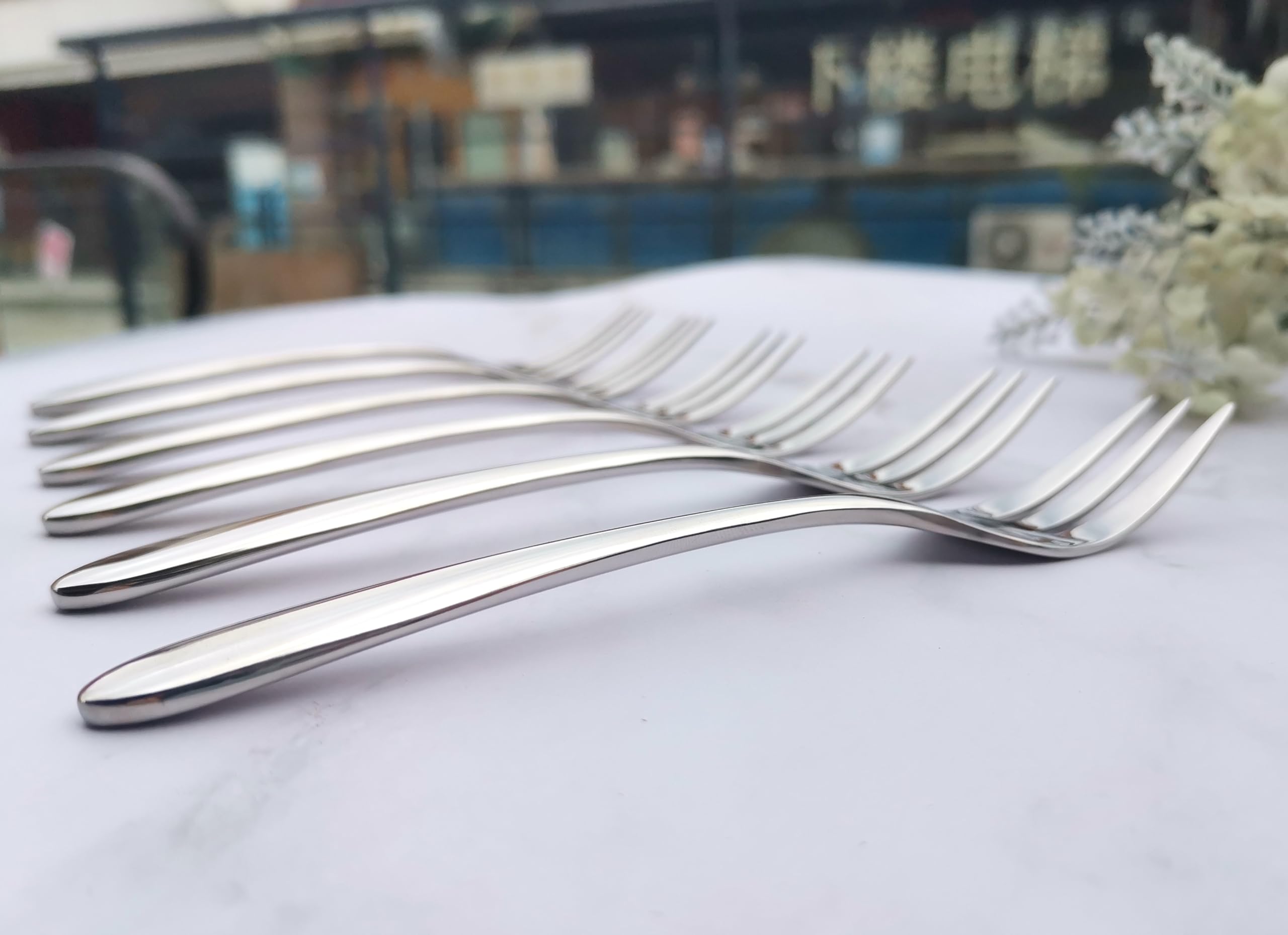 Premium 5-Inch Stainless Steel Appetizer Forks - Set of 6 | 18/10 Food-Grade Safe Mini Dessert & Cocktail Forks | Perfect for Parties, Weddings, Fruit Salads & Cake Tasting Events