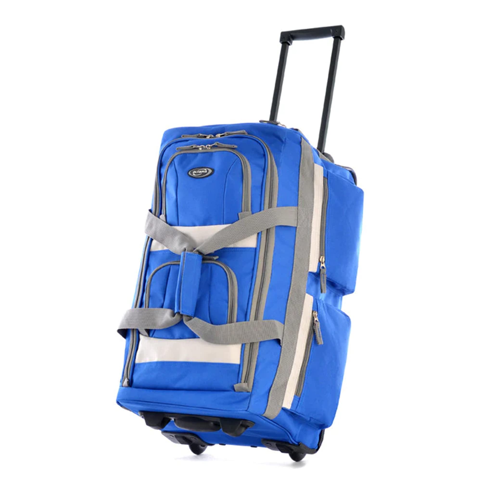 Olympia USA 33-Inch Large Wheeled Duffel Bag - 8 Pockets, Water Resistant, Lightweight Rolling Luggage with Retractable Handle - Perfect for Travel, Gym, Sports Equipment & Weekend Getaways