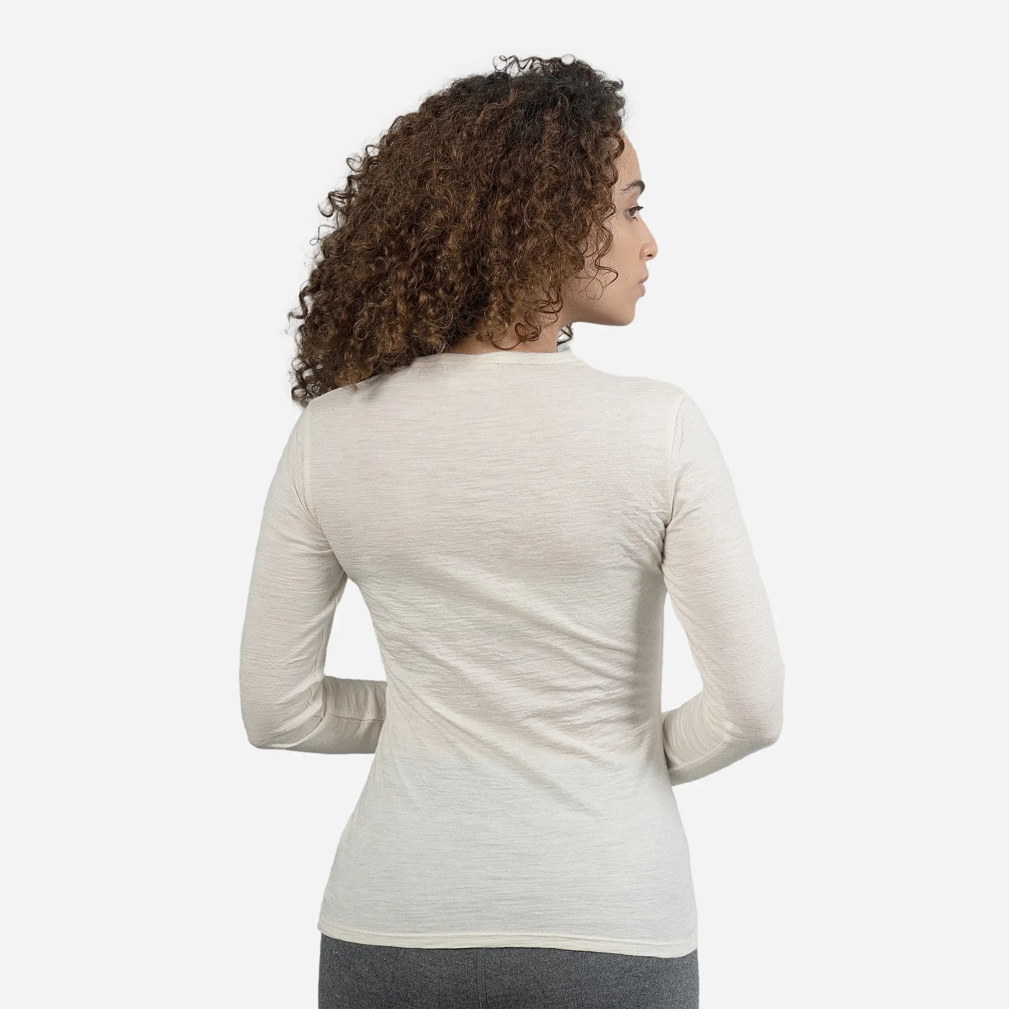 Ultralight Women's Alpaca Wool Long Sleeve T-Shirt - 160 GSM Soft & Warm Base Layer for Winter Hiking, Yoga & Casual Wear
