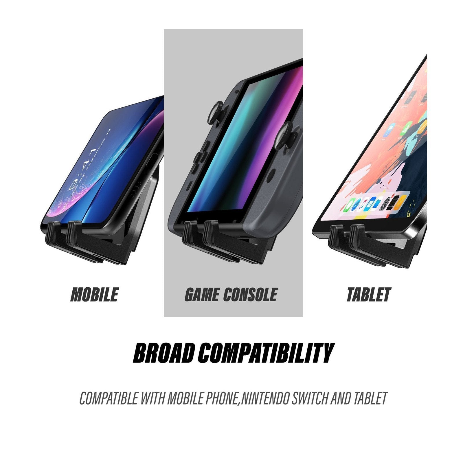 Heavy Duty Phone Stand for Desk - Foldable & Portable, Fits in Pocket - Black | Perfect for Office, Home, and Travel Use
