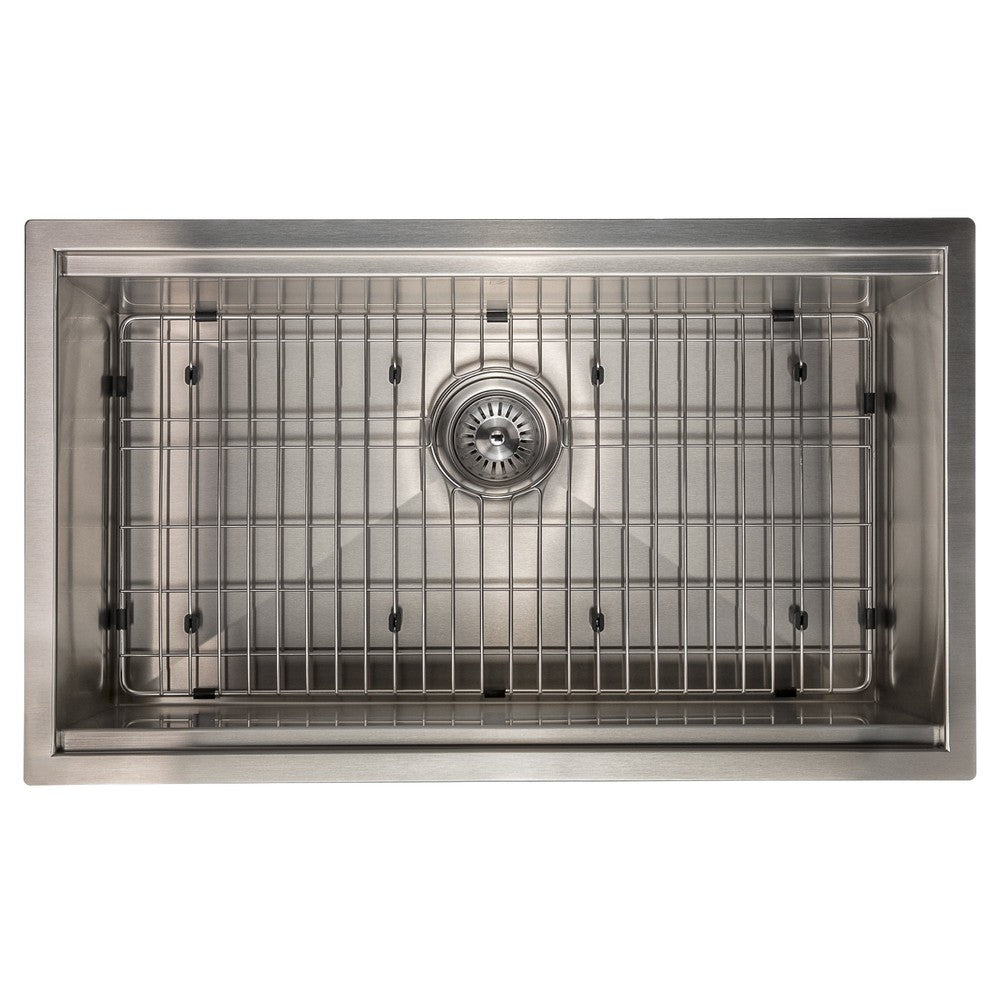 ZLINE Garmisch 30-Inch Undermount Single Bowl Stainless Steel Kitchen Sink with Bottom Grid & Accessories (SLS 30) - Perfect for Modern Kitchens, Remodeling & Chef-Inspired Cooking Spaces