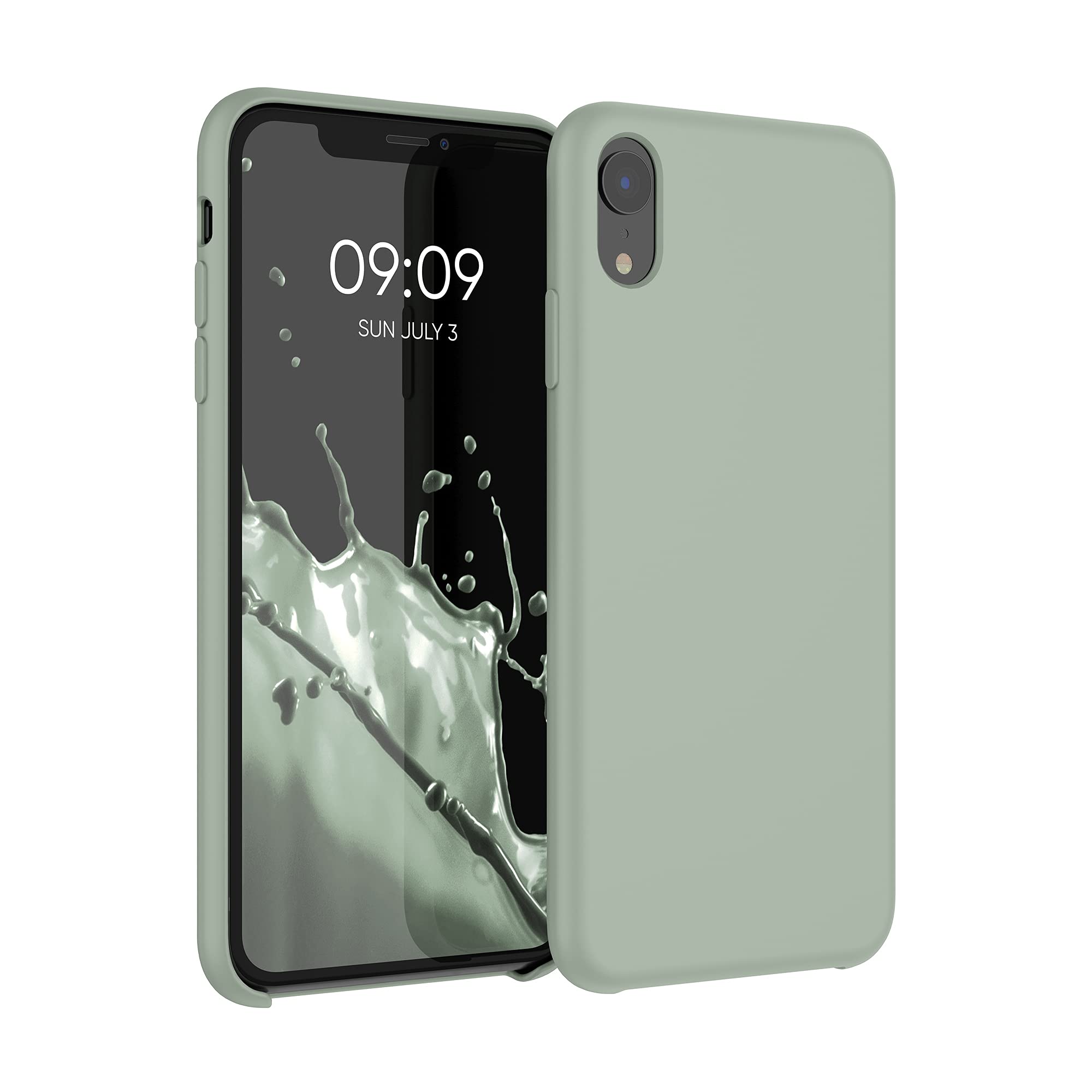 kwmobile Shockproof TPU Silicone Case for Apple iPhone XR - Soft Protective Phone Cover in Gray Green | Perfect for Everyday Use, Work & Outdoor Activities