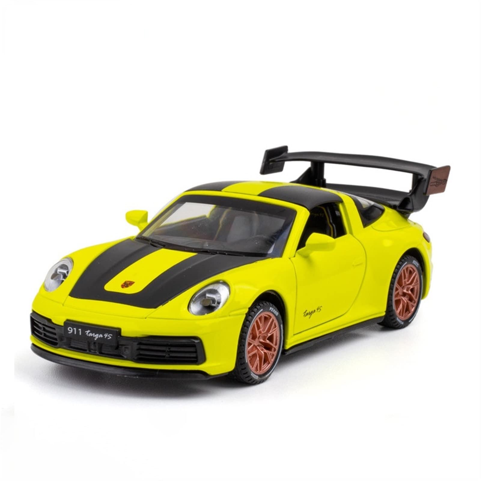 LYZCR 1:32 Porsche 911 4S Sports Car Alloy Diecast Model - Yellow, Simulation Toy Vehicle for Collectors, Display, and Gift-Giving