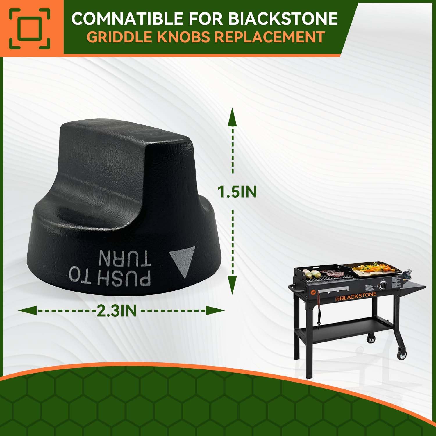 Blackstone Flat Top Gas Griddle Burner Knob Replacement - 4pcs Set for 28