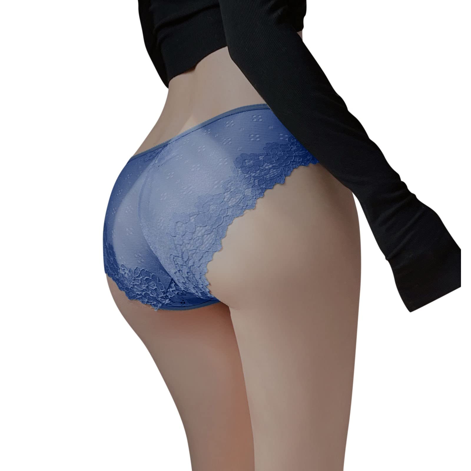 Sexy Low Waist Lace Panties for Women - Irregular Waist Hollow Out VS Briefs with Adjustable Straps in Pink | Perfect for Valentine's Day, Date Night & Lingerie Collection