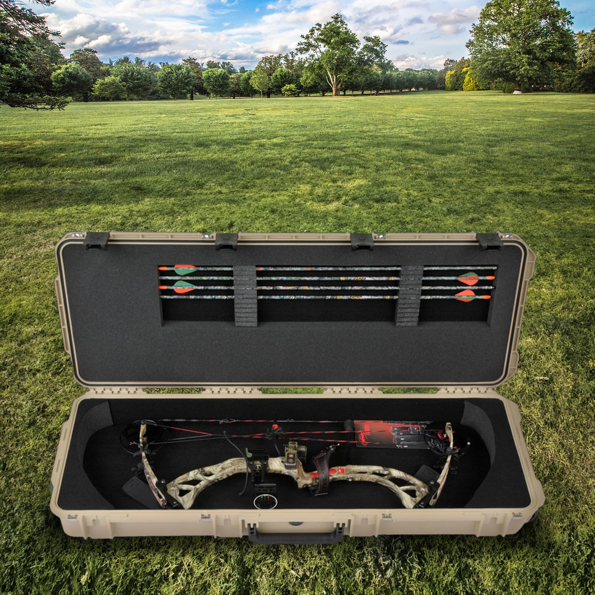 SKB iSeries Compact Hard Plastic Utility Case for Bow and Arrow - Durable Protective Storage for Hunting, Archery & Outdoor Sports