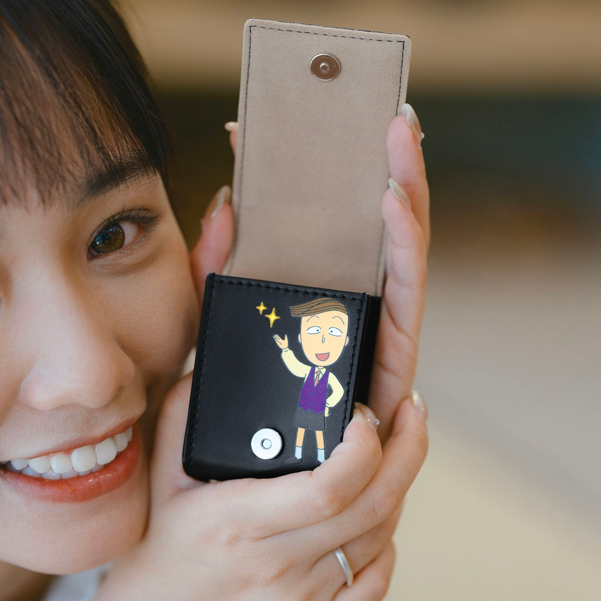 Samuel Ashley x Chibi Maruko Chan AirPods Leather Case - Cute Anime Design Protective Cover for AirPods 1/2/3/Pro - Perfect Gift for Anime Fans & Daily Use