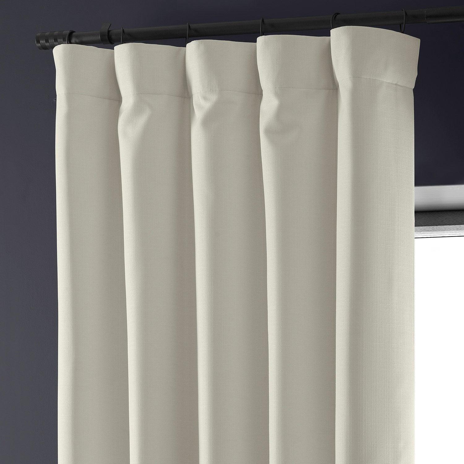 Off White Faux Linen Blackout Curtains for Bedroom - Thermal Insulated Room Darkening Drapes for Home, Hotel & Office Use
