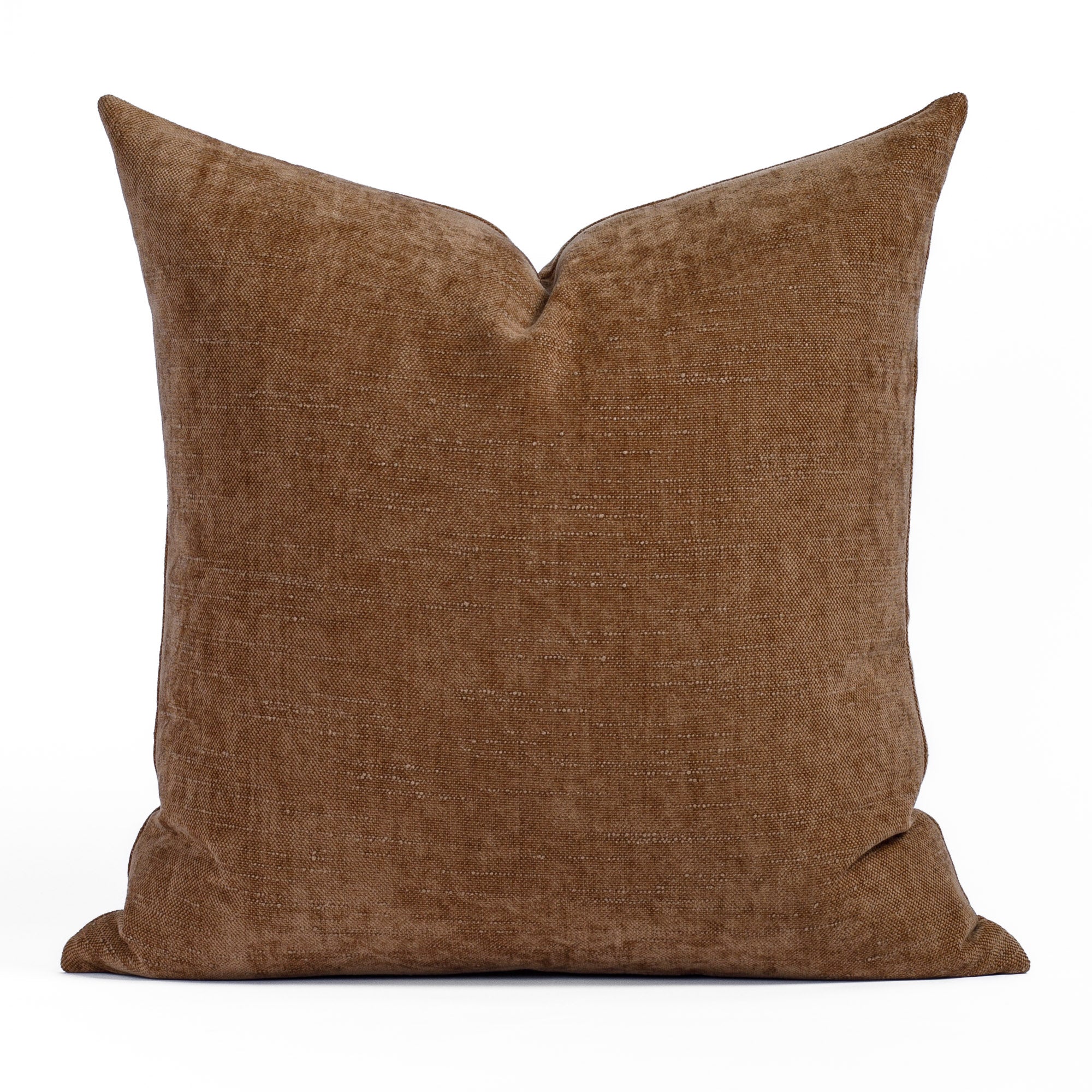 Premium Blaine 22x22 Inch Decorative Throw Pillow in Cinnamon Brown - Perfect for Sofa, Bed & Home Decor