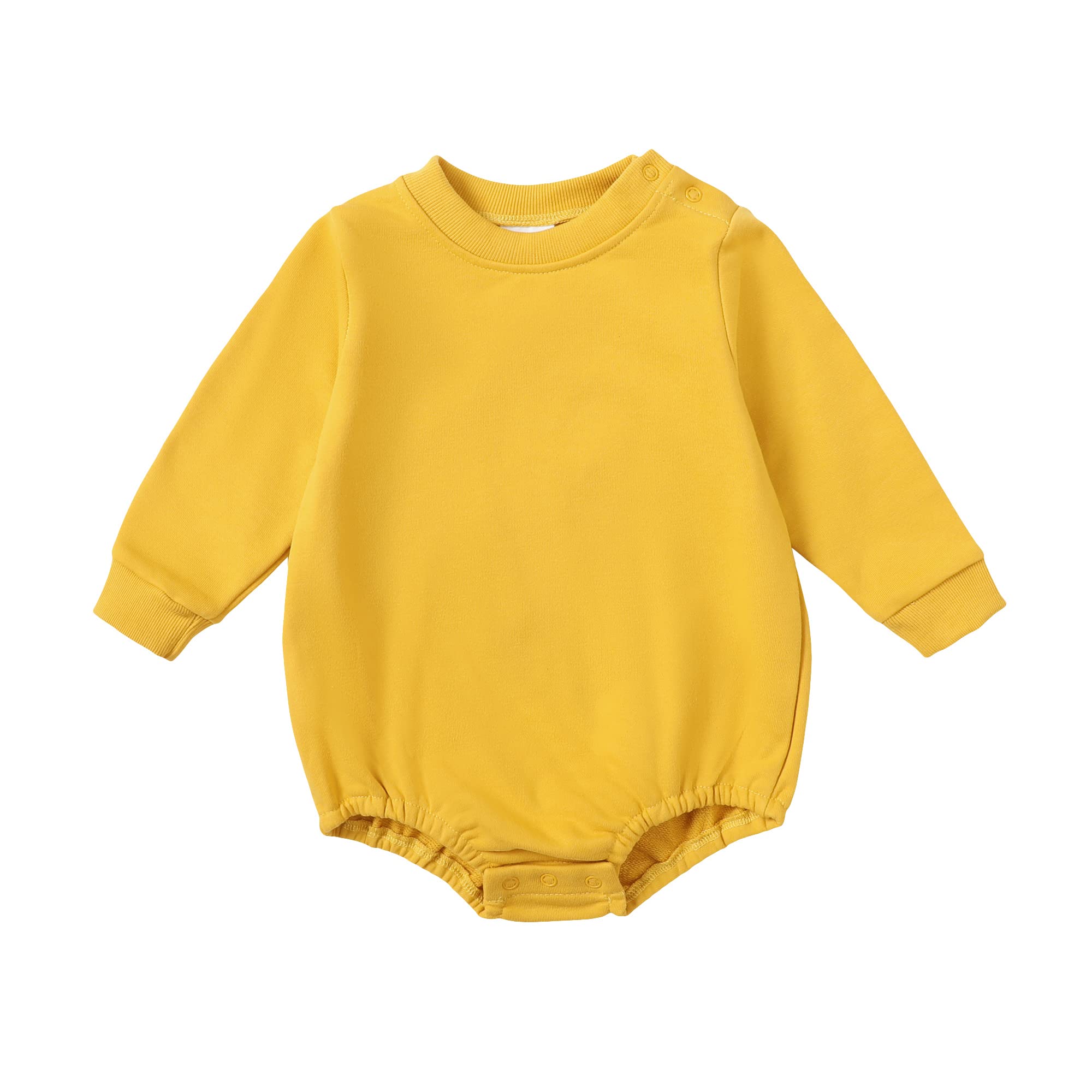 OPAWO Baby Sweatshirt Romper Onesie - Newborn Unisex Bubble Romper Outfit | Infant Crewneck Bodysuit | Soft Cotton Baby Clothes for Boys & Girls | Perfect for Playdates, Photoshoots & Everyday Wear