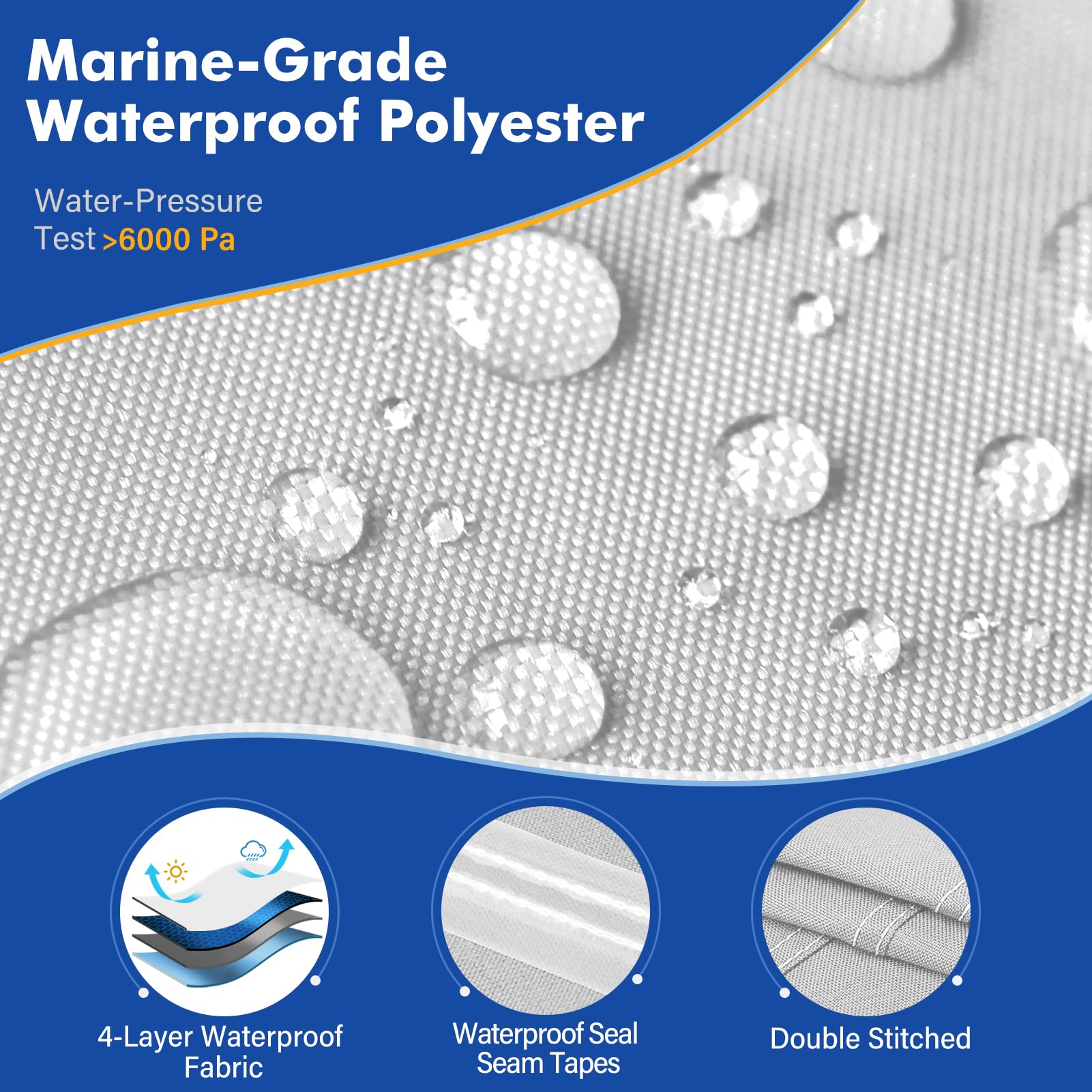 1200D Heavy Duty Jon Boat Cover 14ft - Waterproof Marine Grade Canvas for Outdoor Boating