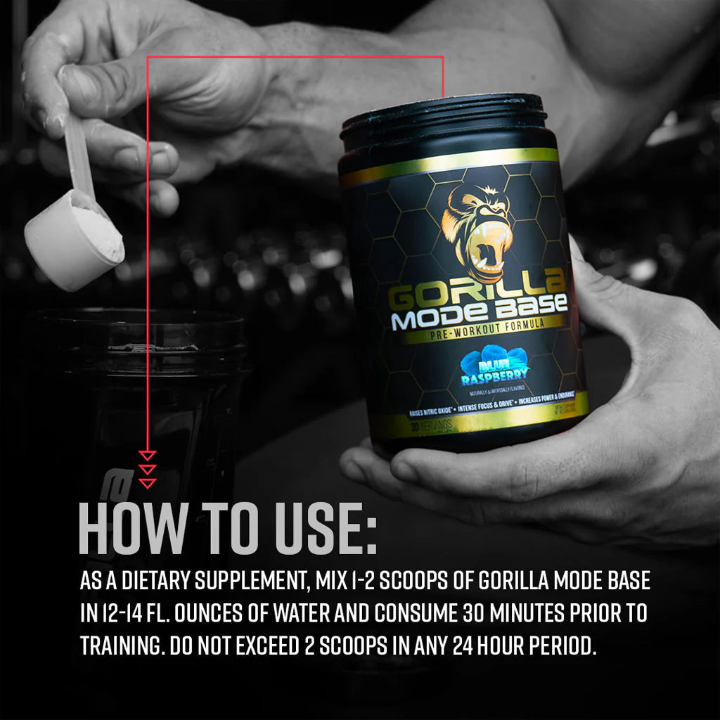 Gorilla Mind Gorilla Mode Base Pre-Workout Supplement - Boost Energy, Focus & Endurance for Intense Workouts | Gym, Bodybuilding & Fitness Training