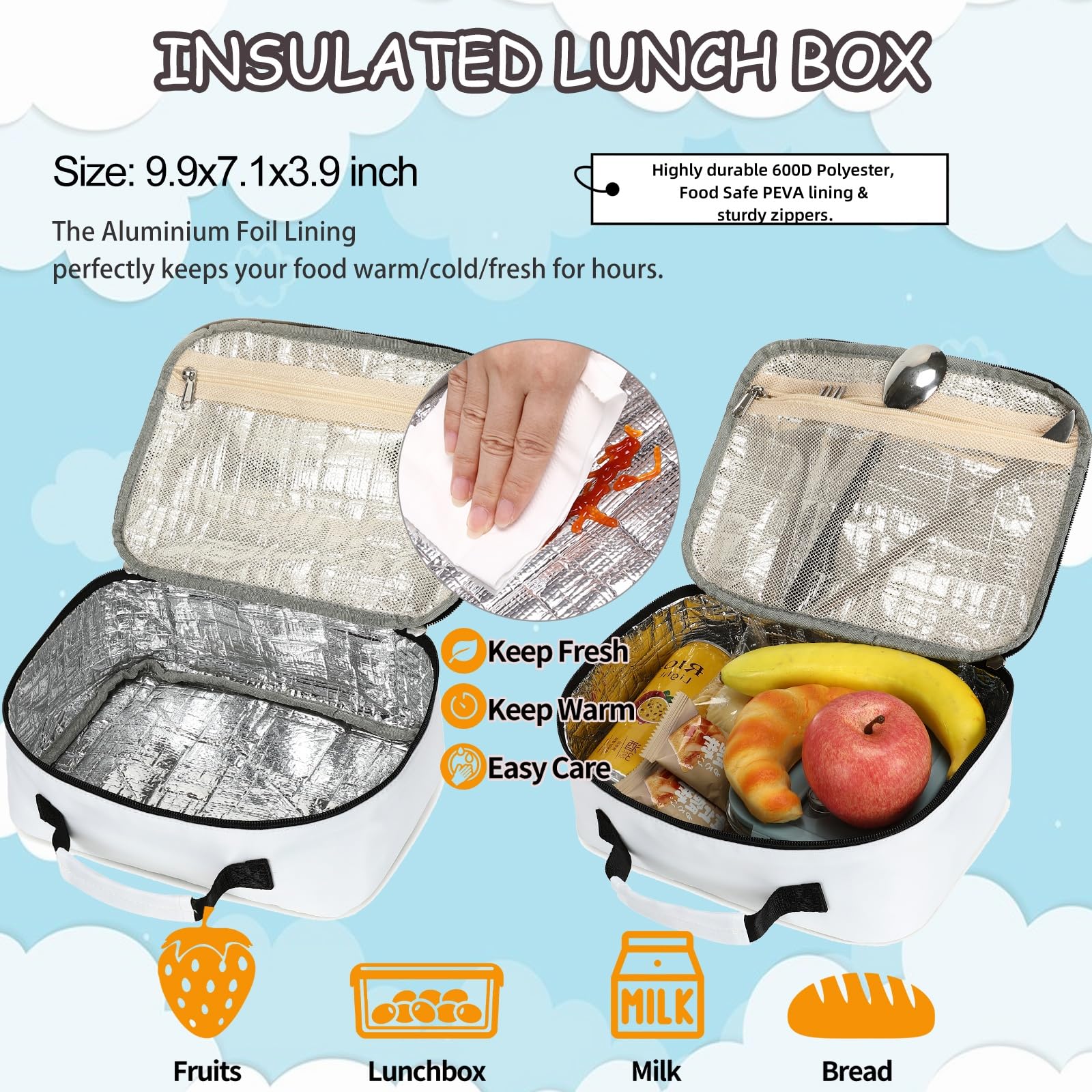 **Stylish School Backpack for Girls & Boys - Durable Bookbag with Lunch Box Set for Teens & Kids - Perfect for Elementary & Middle School - Great for Daily Use, Travel & Outdoor Activities**