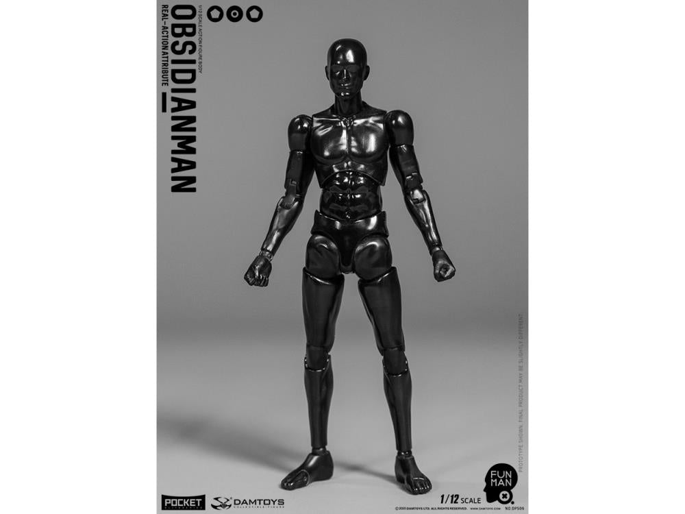 Damtoys 1/12 Pocket Elite Obsidian Man Scale Body Action Figure - Highly Articulated Collectible Toy for Display & Photography - Perfect for Collectors, Cosplay & Diorama Scenes