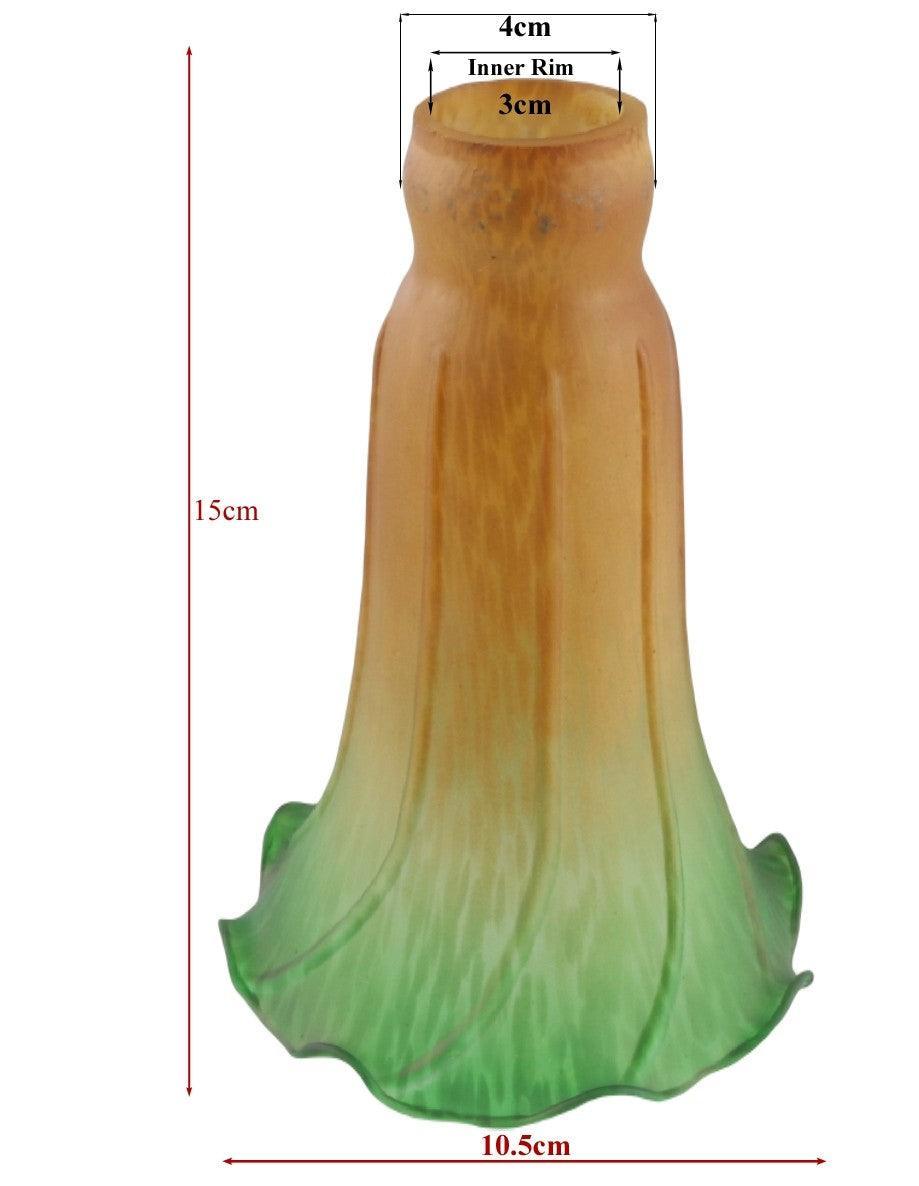 Elegant Green Single Lily Glass Table Lamp - Modern Home & Office Decor for Bedroom, Living Room, Study