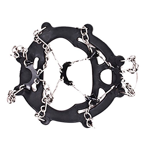 12-Pack Non-Slip Ice Cleats for Shoes - Heavy Duty Snow & Ice Traction Crampons with 12 Steel Spikes - Perfect for Hiking, Climbing, Winter Walking & Outdoor Activities