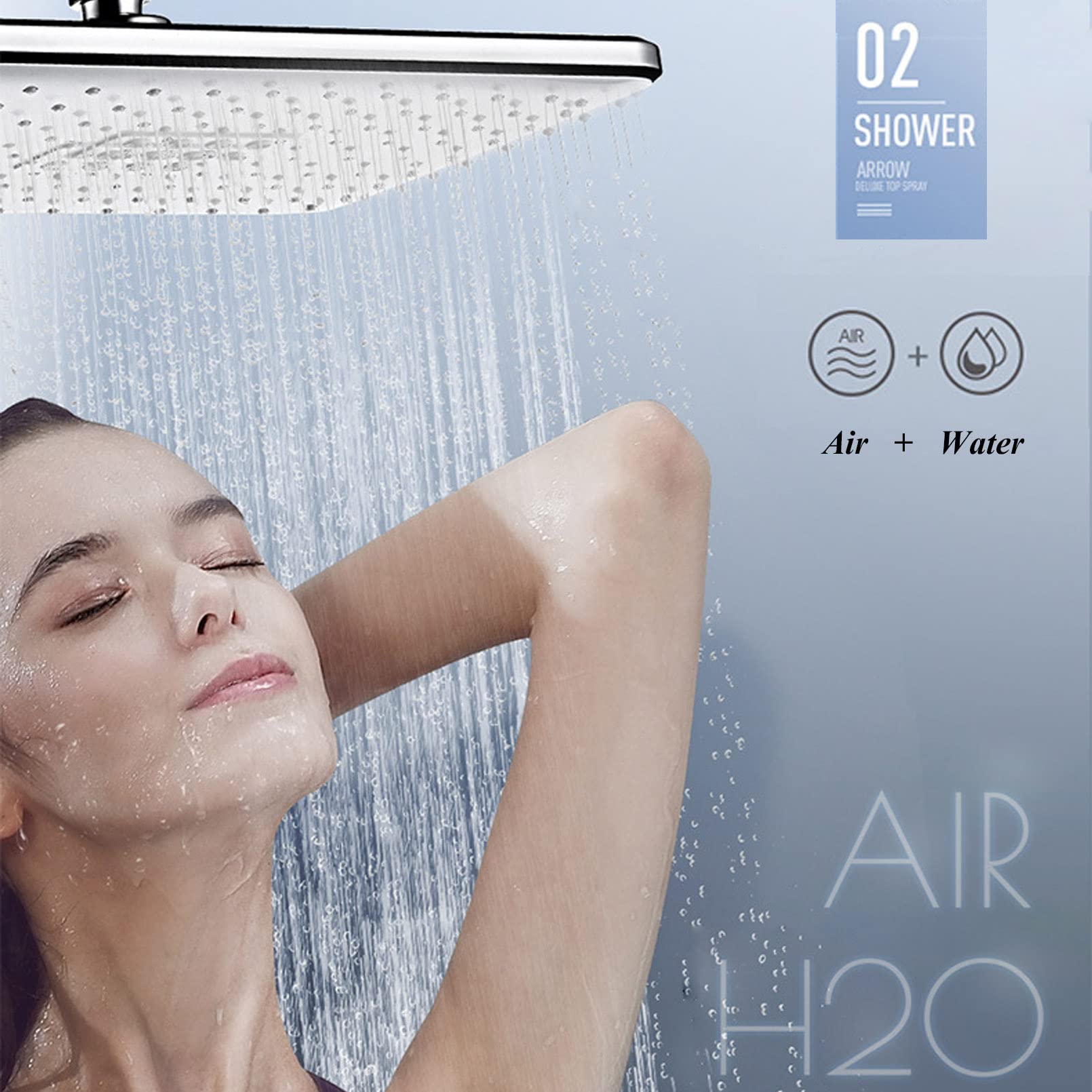 Premium 3-Mode High Pressure Shower Head Set - 2 in 1 Handheld & Rainfall Shower System with Wall Mounted Faucet Trim for Spa-Like Bathroom Experience | Perfect for Master Bath, Guest Bath & Luxury Home Renovation
