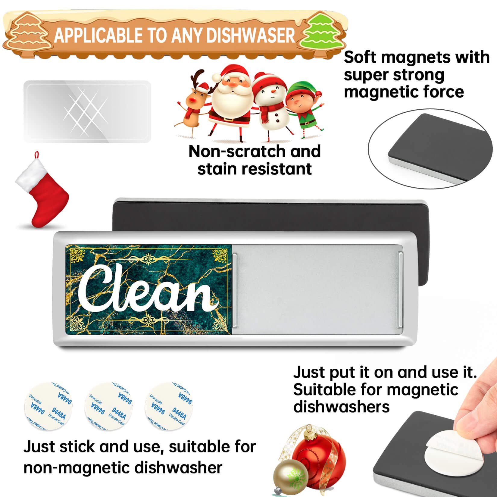 Dirty Clean Dishwasher Magnet - Universal Kitchen Sign for Dishwasher & Refrigerator | Dishwasher Accessories for Home Organization | Perfect for Kitchen, Office, and Dorm Use