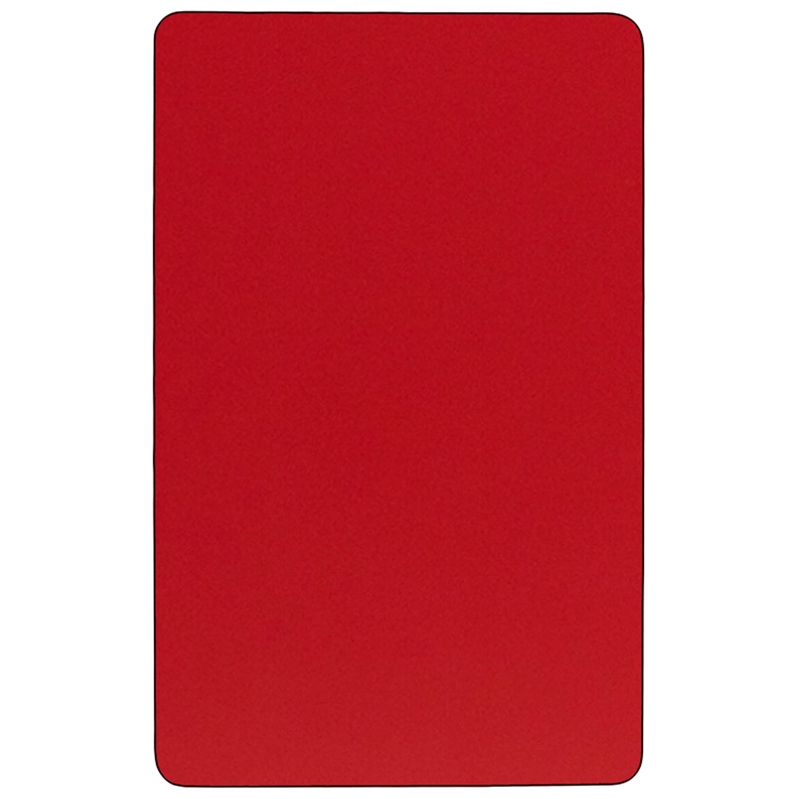 EMMA + OLIVER 24x60 Inch Red High Pressure Laminate Preschool Activity Table - Durable Kids Learning Table for Classroom, Daycare & Homeschool Use