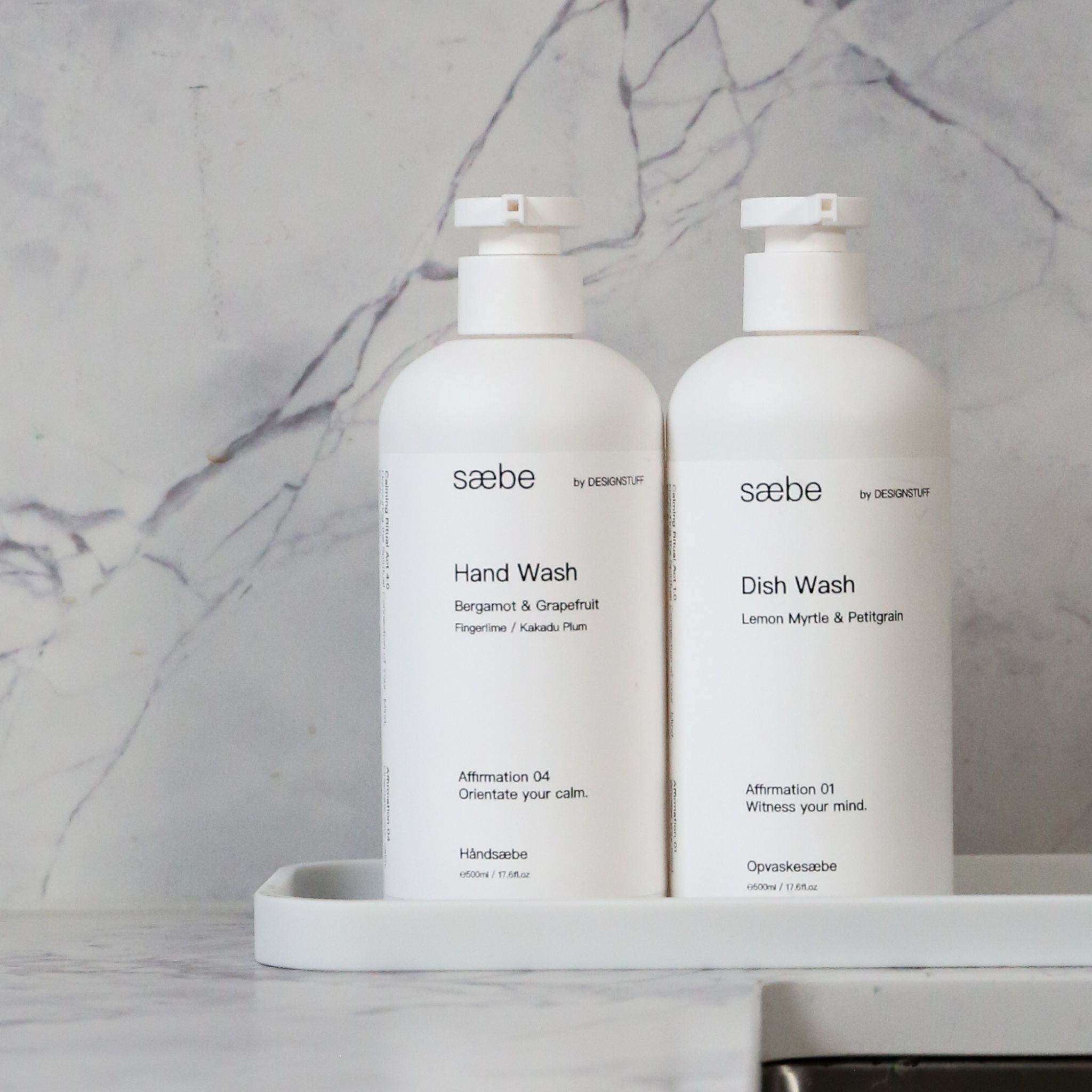 DESIGNSTUFF Saebe Hand Wash - Bergamot & Grapefruit Scent, 500ml | Moisturizing & Refreshing Liquid Soap for Kitchen, Bathroom & Guest Use | Cruelty-Free & Vegan Formula