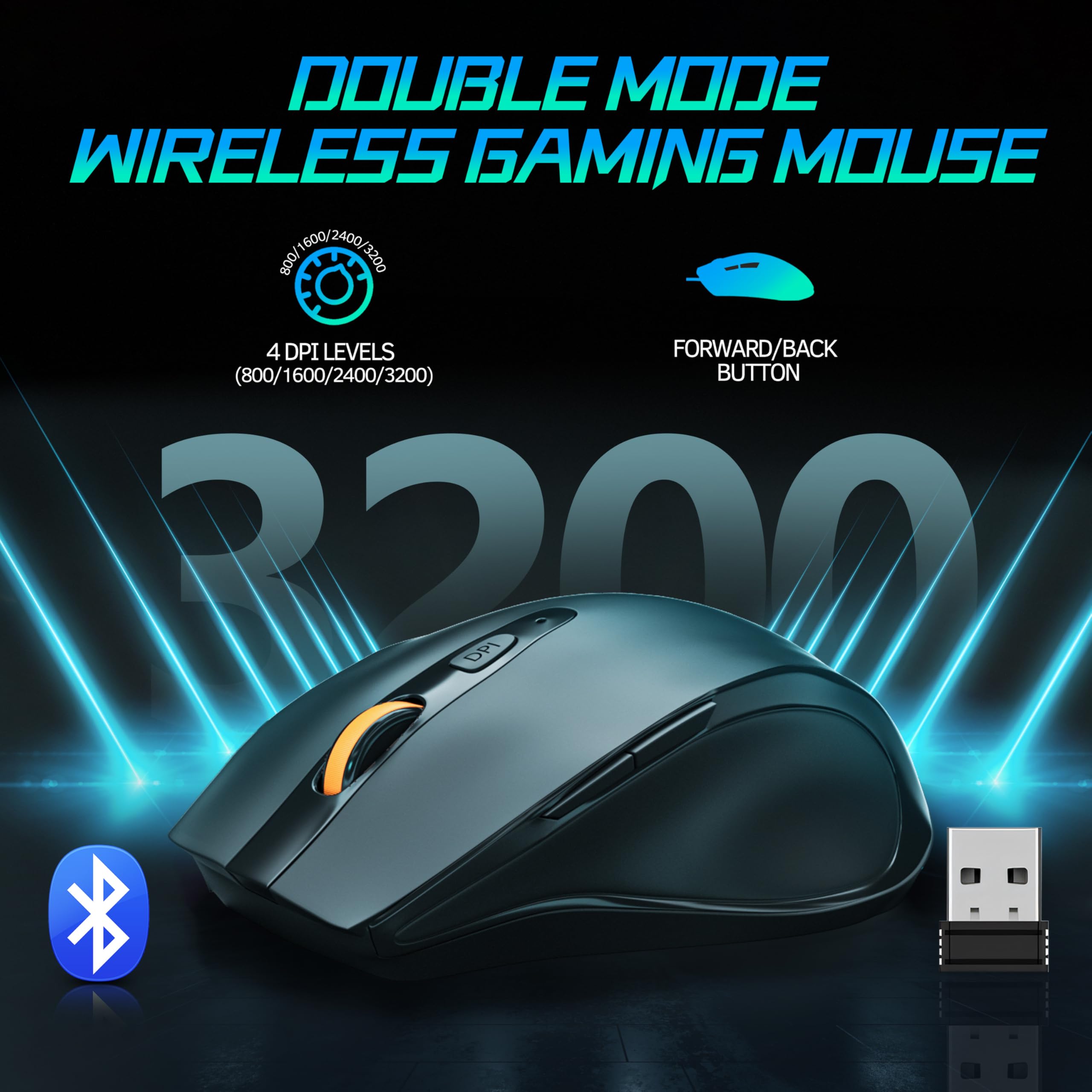 Wireless Mechanical Gaming Keyboard and Mouse Combo - 98 Keys RGB Backlit with Black Switches, Ergonomic Wireless Mouse & Mouse Pad, 3-Mode Connectivity (USB-C/2.4G/BT5.0), Full Anti-Ghosting - Perfect for PC & Laptop Gamers (Esports, FPS, MMO Gaming)