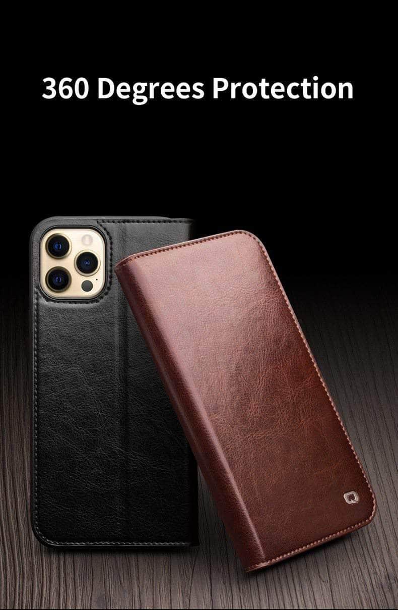 Genuine Leather Case for iPhone 13 Pro Max - Premium Protection & Slim Fit - Perfect for Work, Travel & Everyday Use