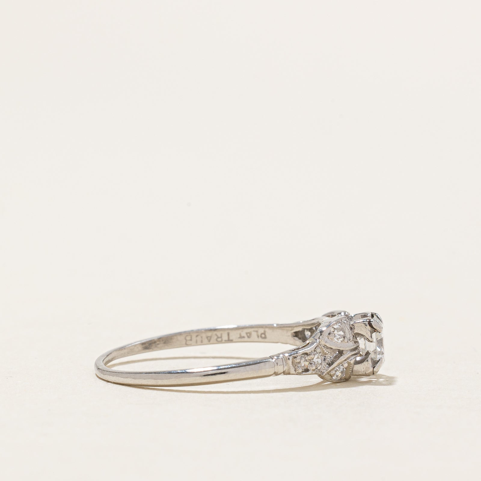 Platinum Diamond Engagement Ring for Women - 0.43 Carat Total Weight (CTW) - Size 7.5 - Perfect Proposal, Wedding & Anniversary Gift Idea