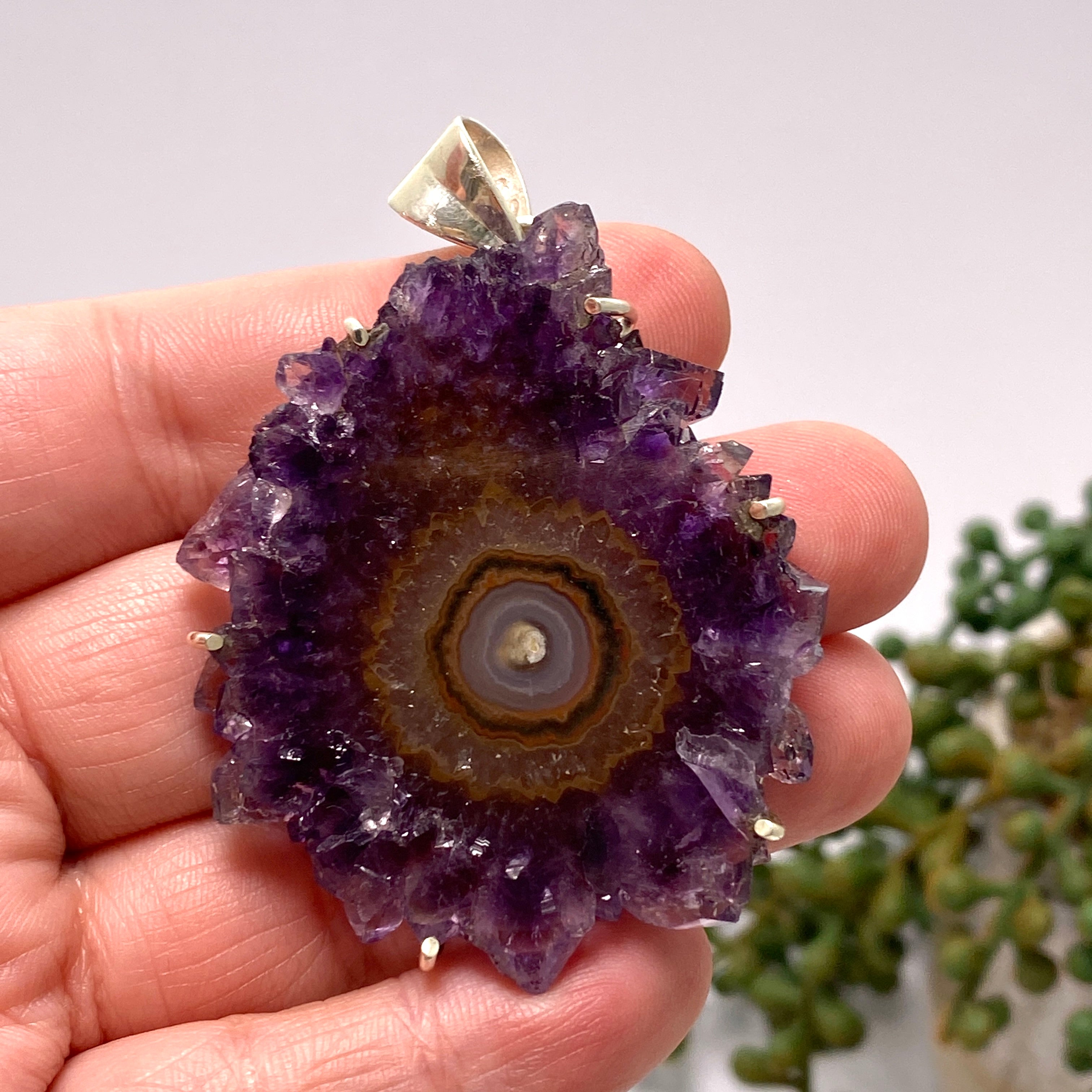 65mm Natural Amethyst Stalactite Pendant Necklace - Healing Crystal Jewelry for Meditation, Chakra Balancing & Spiritual Protection