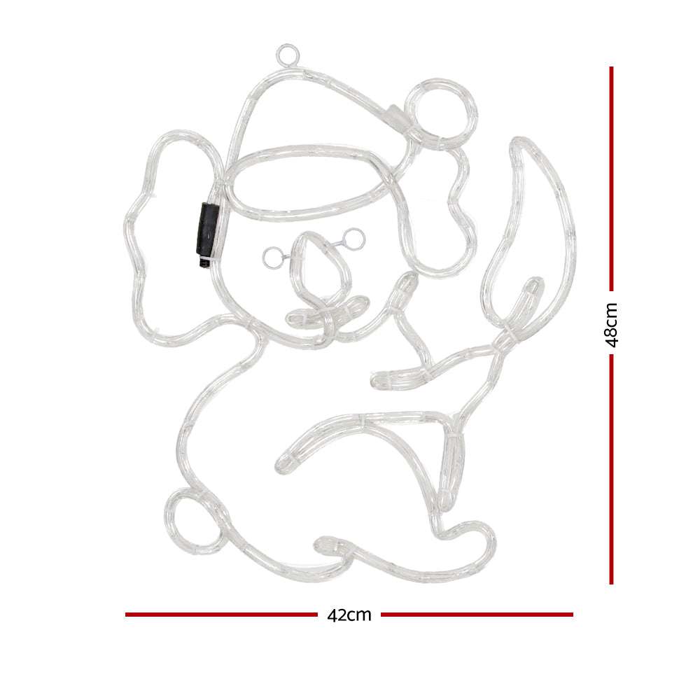 216 LED Christmas Rope Lights - 0.48M Outdoor Holiday Decorations with Jingle Jolly Motif | Perfect for Christmas Tree, House, Yard & Party Decorations