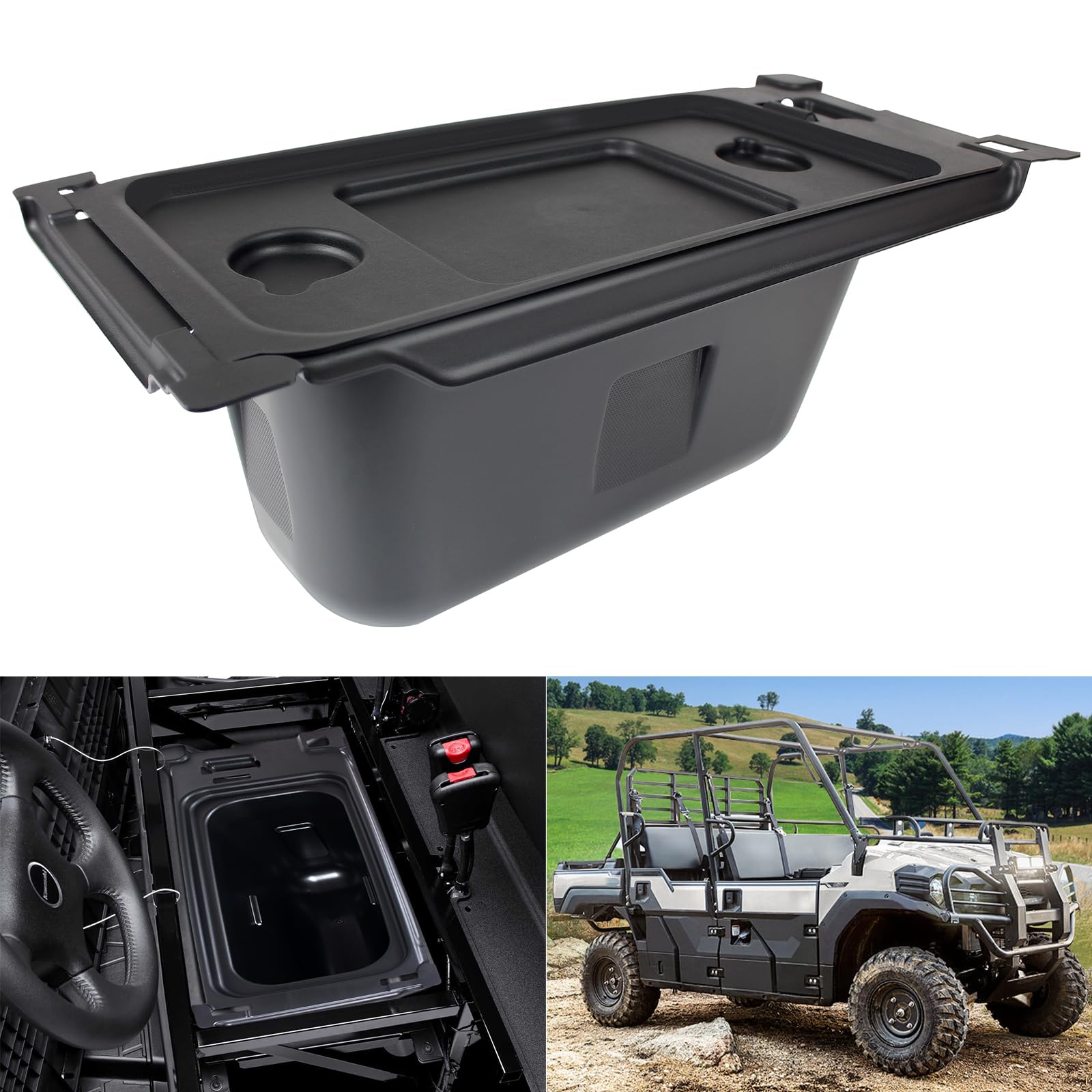 2015-2024 Kawasaki Mule PRO-FX/FXR/FXT/DX/DXT Underseat Storage Box Organizer - Replacement for 99994-1463 | Durable Under Seat Storage Bin Set for Tools & Accessories | Perfect for Off-Road Adventures & Farm Work