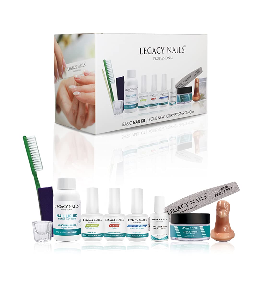 Legacy Nails Professional Basic Kit for Nail Artists - Salon Quality Manicure & Pedicure Tools Set with Nail Clippers, Files & Cuticle Pushers - Perfect for Home & Professional Nail Salons