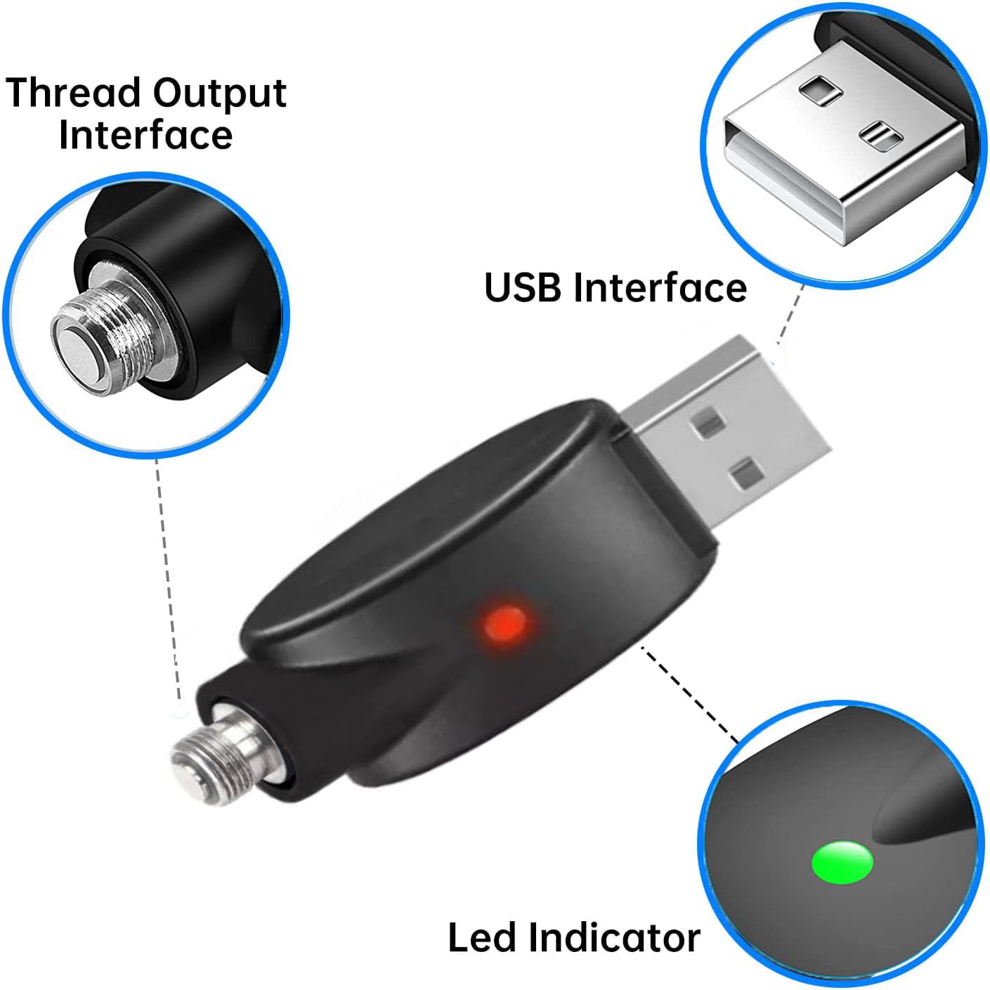 Smart USB Charger Adapter with LED Indicator - Fast Charging, Overcharge Protection - Perfect for Travel, Home & Office Use (2 Pack)