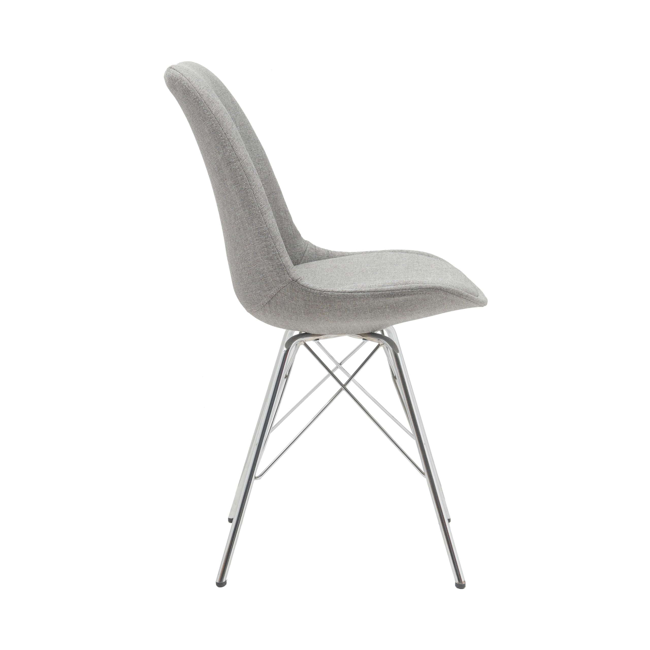 Porthos Home Modern Upholstered Dining Chair - Chrome Metal Legs & Stylish Fabric - Perfect for Living Room, Dining Room & Kitchen Furniture - Comfortable Seating for Family Gatherings & Dinner Parties