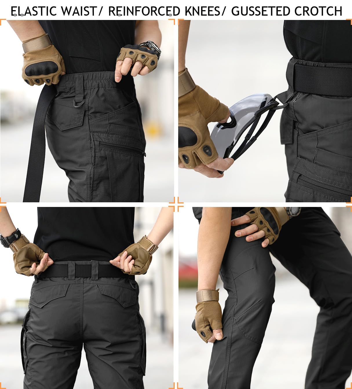 NAVEKULL Men's Tactical Hiking Pants - Ripstop Military Cargo Pants Lightweight Quick-Dry Outdoor Work Trousers for Camping, Hiking & Adventure Activities