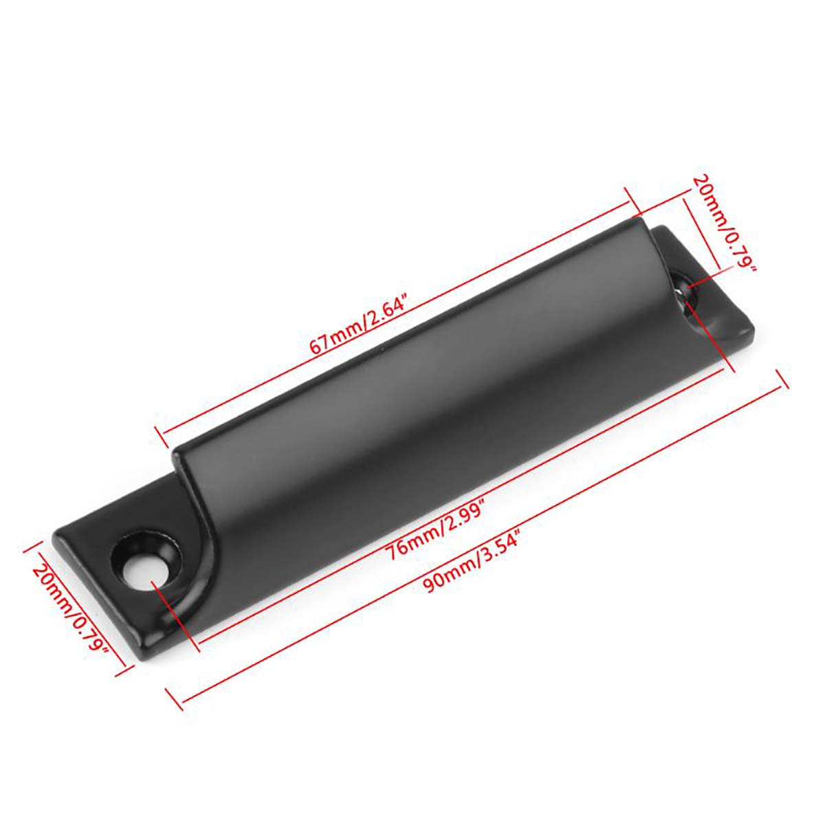 Queenbox Aluminum Alloy Replacement Door Handle - Single Door Knob & Lever for Windows, Screen Doors, Balcony & Drawers (3.54x0.79 Inch, Black) - Perfect for Home, Office & RV Renovation