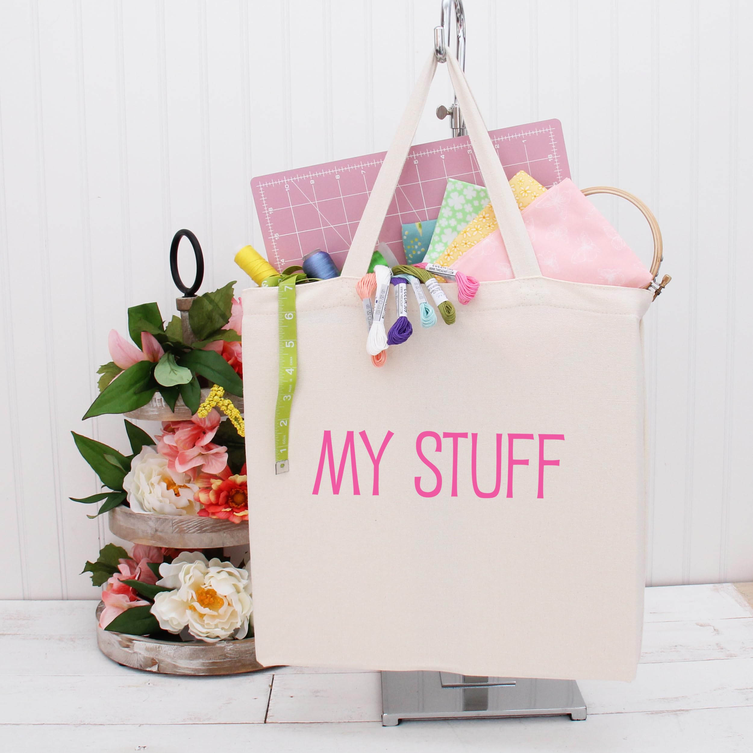 Personalized Cotton Canvas Tote Bag - Eco-Friendly Reusable Large Tote (14.5x17x3